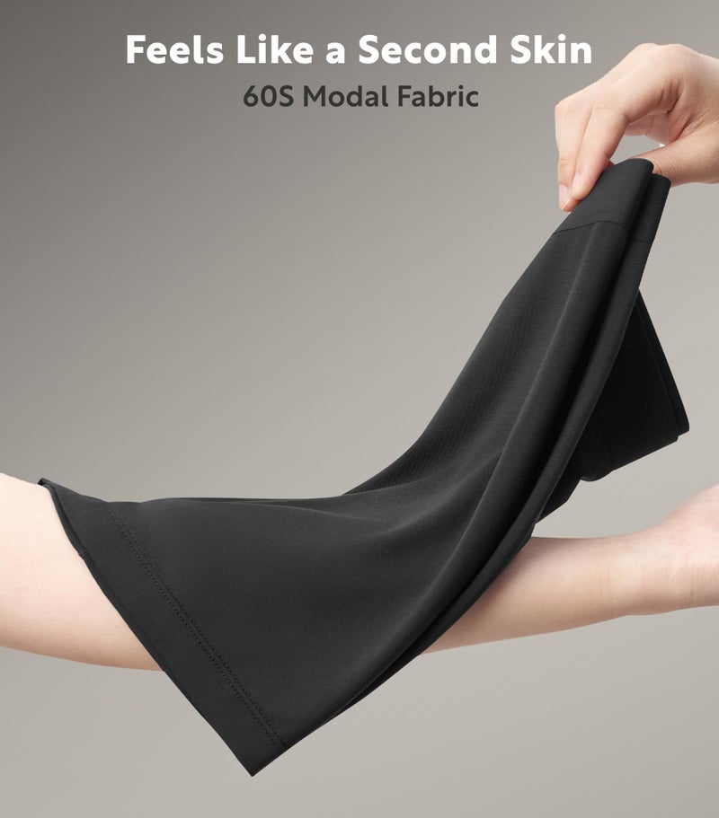 DAVID ARCHY Mens Underwear Silky Soft Second Skin Modal Boxer Briefs Waistfree Seamless Waistband Underwear for Men Pack of 4 (L, Black) - Image 5