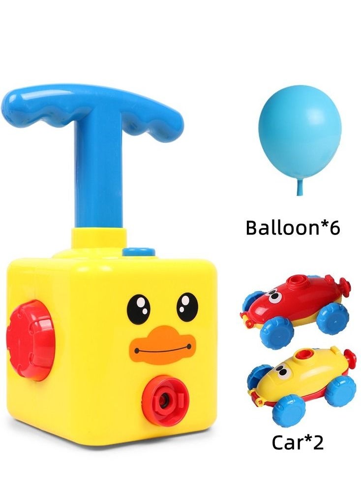 Soofam - Balloon Launcher Toy Set, Power Balloon Racer Car Toy,Balloon Powered Launch Car, Aerodynamic Cars Stem Toys Yellow duck - Image 1