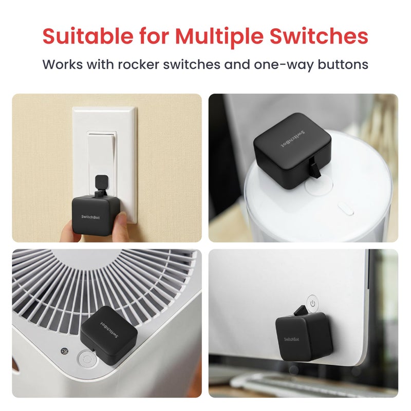 SwitchBot Smart Switch Button Pusher - Bluetooth Fingerbot for Rocker Switch/One-Way Button, Automatic Light Switch, Timer and APP Control, Works with Alexa When Paired with SwitchBot Hub (Black) - Image 3