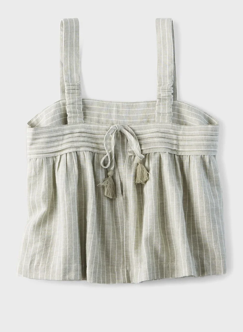 American Eagle Striped Crop Cami Top