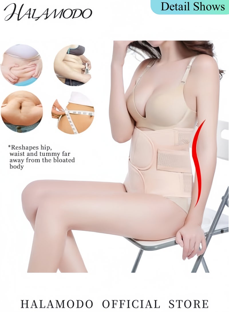 HALAMODO Postpartum Girdle Postpartum Belly Band Set C-Section Recovery Belly Support Abdominal Binder Post Surgery Girdle Belly Band Shapewear  - Image 4