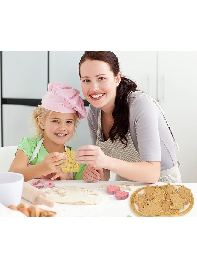 هومستر 8 قطع من وحيد القرن طقم قطع البسكويت مع طوابع العصي -رأس وحيد القرن يطبع الطوابع لخبز الجبن مخفوقة البسكويت - Image 2