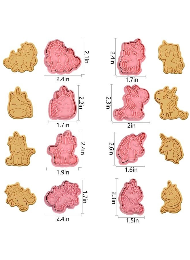 هومستر 8 قطع من وحيد القرن طقم قطع البسكويت مع طوابع العصي -رأس وحيد القرن يطبع الطوابع لخبز الجبن مخفوقة البسكويت - Image 3