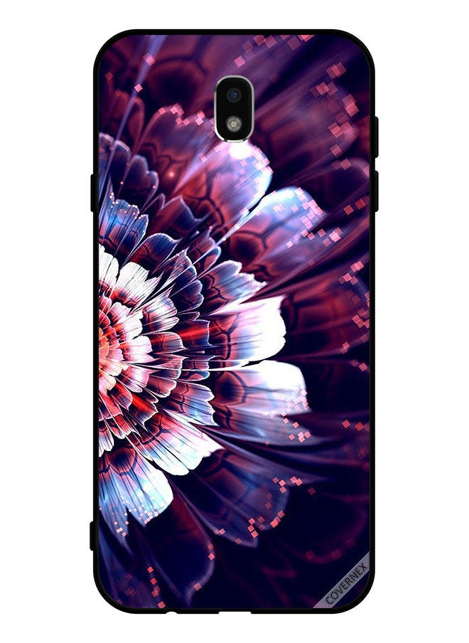 Covernex Protective Case Cover For Samsung Galaxy J7 Pro Reflected Big Flower On Left Side  - Image 1