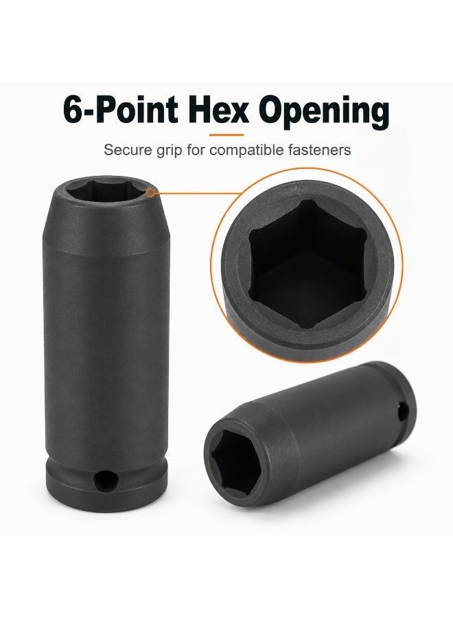 12mm Deep Impact Socket, 1/2 Inch Drive, 6 Point Cr-Mo Chrome Molybdenum Steel Socket for Impact Wrench, Ratchet and Breaker Bar - Image 4