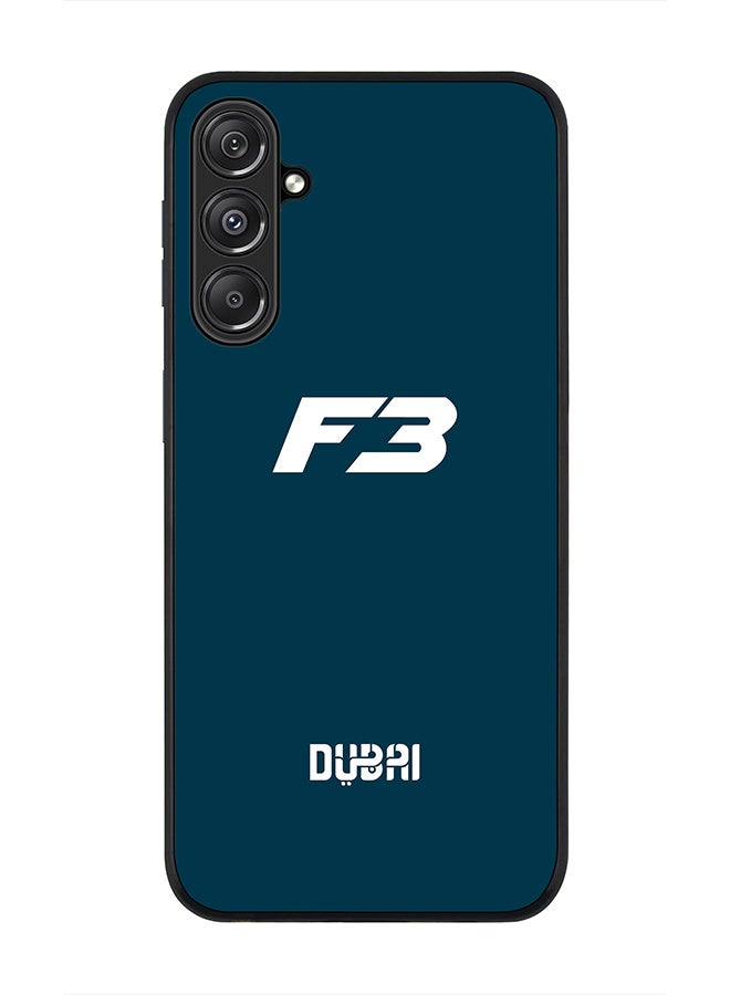 Stylizedd Rugged Black Edge case for Samsung Galaxy M34 5G, Custom Slim fit Flexible Anti Drop Thin Phone Case Cover - Faz3 Dubai Blue - Image 1