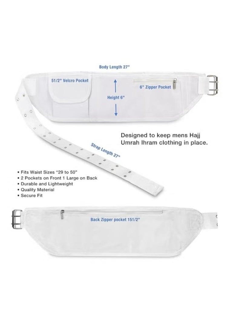 إحرام عمرة وحزمة إحرام عمرة | إحرام عالي الجودة ٨٠٠ غرام | حزام خصر أبيض قابل للتعديل - Image 3