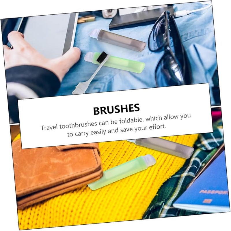 8pcs Foldable Travel Toothbrush Set With Soft Bristles And Dry Case Random Color - Image 5