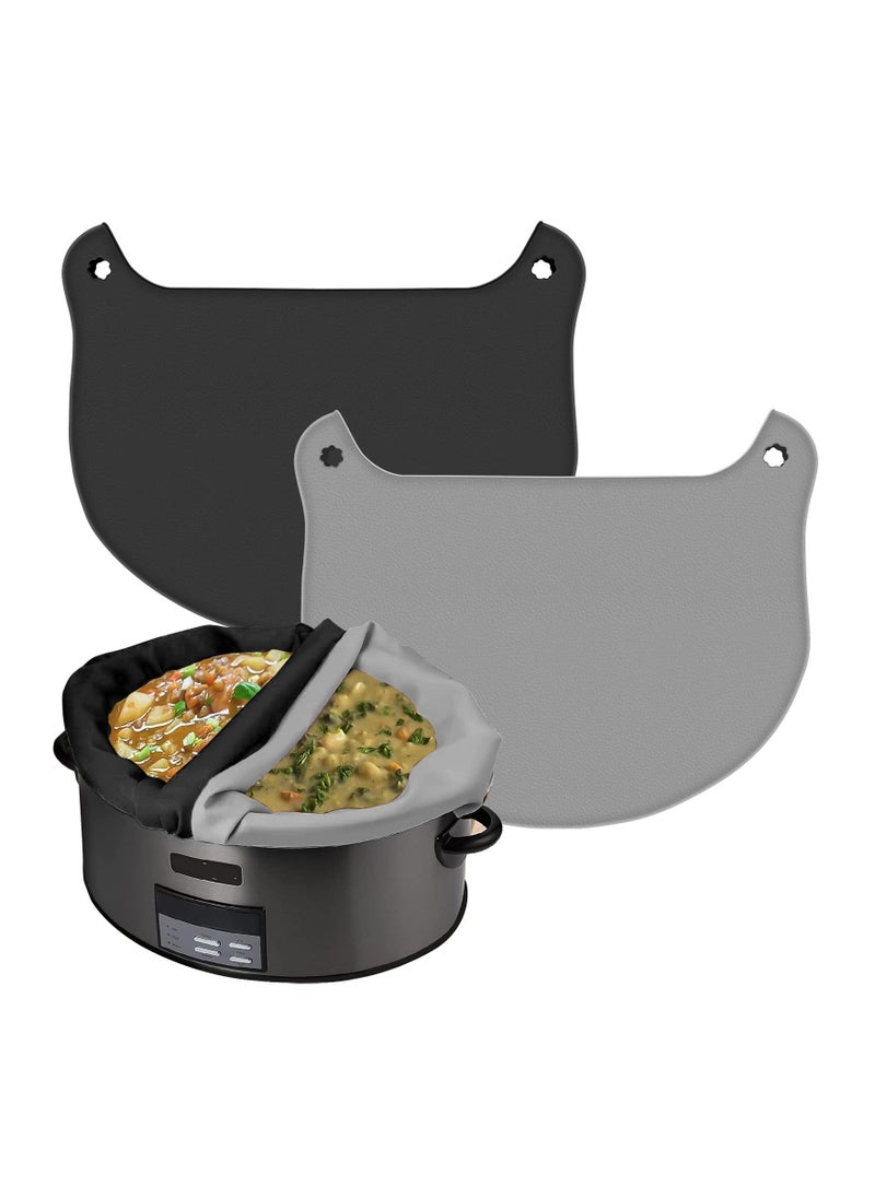 SYOSI Silicone Slow Cooker Liners, Reusable Slow Cooker Cooking Bags Fit 3-8.5 Quarts for Oval or Round Pot Slow Cooker, Leakproof & Easy Clean Bags Liners, Kitchen Accessories (Black+Gray)(2 Pack)  - Image 1