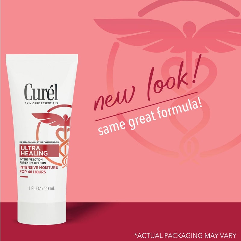 Curel Ultra Healing Intensive Fragrance-Free Lotion For Extra-Dry Skin, Dermatologist Recommended, Ideal for Sensitive Skin, Cruelty Free, Paraben Free, 1 Oz, Pack of 30 - Image 2
