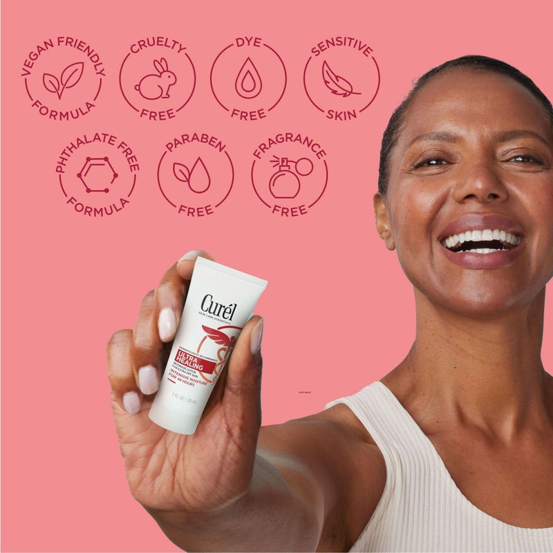 Curel Ultra Healing Intensive Fragrance-Free Lotion For Extra-Dry Skin, Dermatologist Recommended, Ideal for Sensitive Skin, Cruelty Free, Paraben Free, 1 Oz, Pack of 30 - Image 4