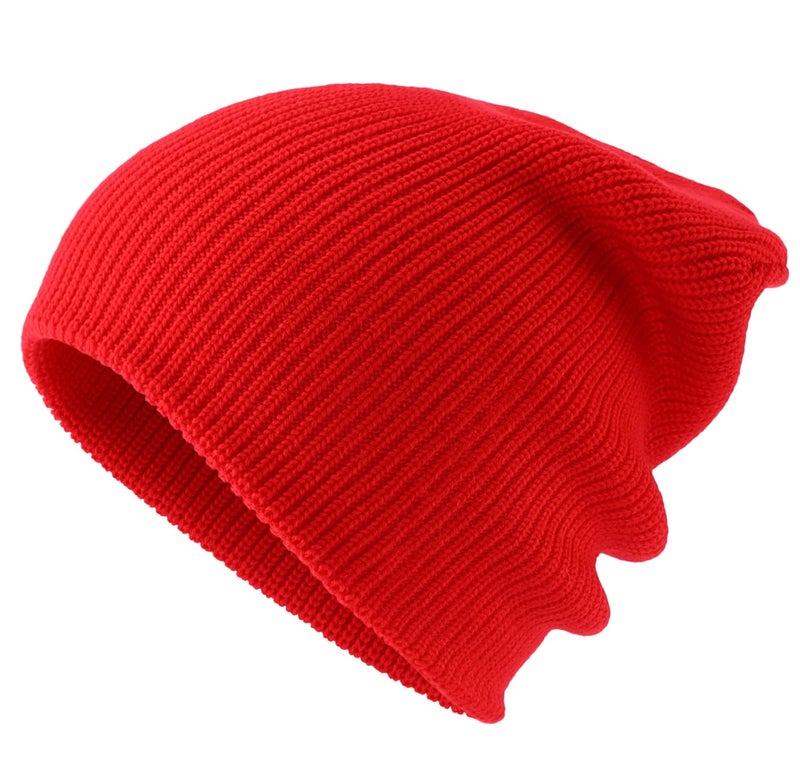 Connectyle Outdoor Classic Bassic Men 's Warm Winter Hats Daily Thick Knit Cuff Beanie Cap Red, 55 60cm - Image 5