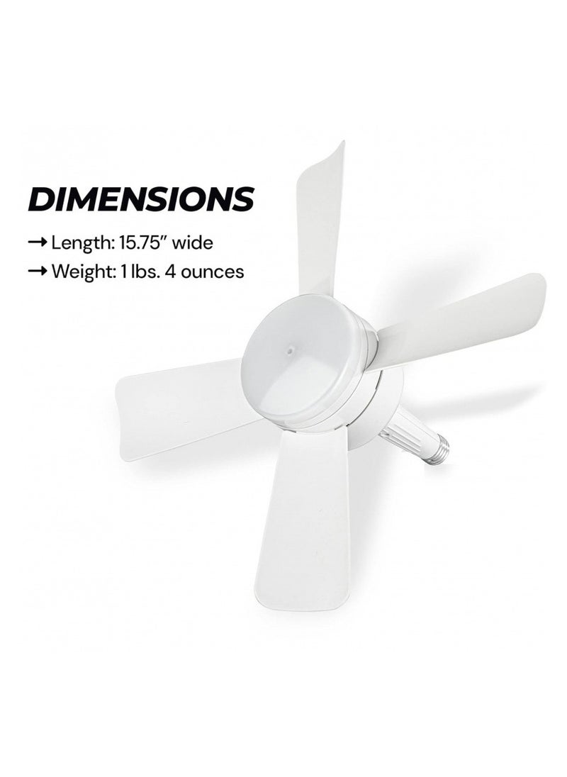 General - Socket Fan Light Original Socket Ceiling Fan with Lights and Remote 3 Adjustable Fan Speed Brightness Settings - Image 1