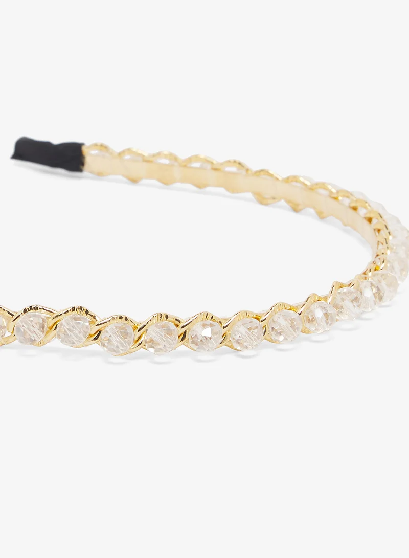 Khizana Silver Rhinestone Embellished Headband for Women | Best Price UAE
