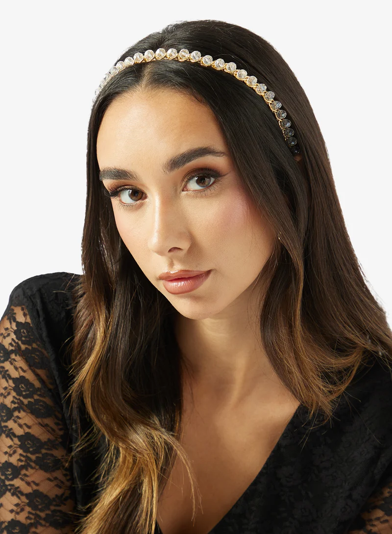 Khizana Silver Rhinestone Embellished Headband for Women | Best Price UAE