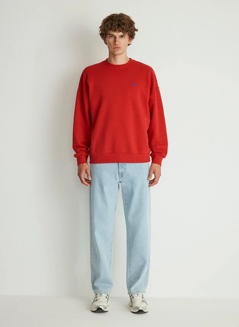 MAVI Crew Neck Red Basic Sweatshirt