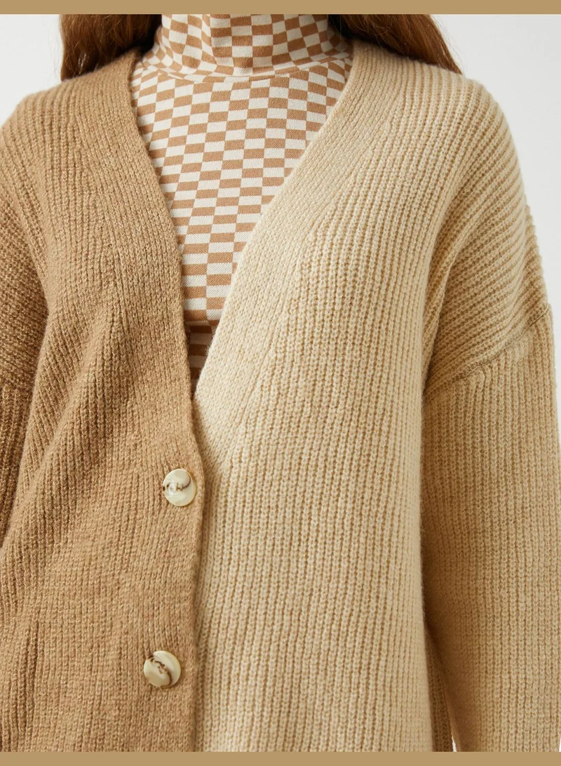 KOTON Color Block Cardigan