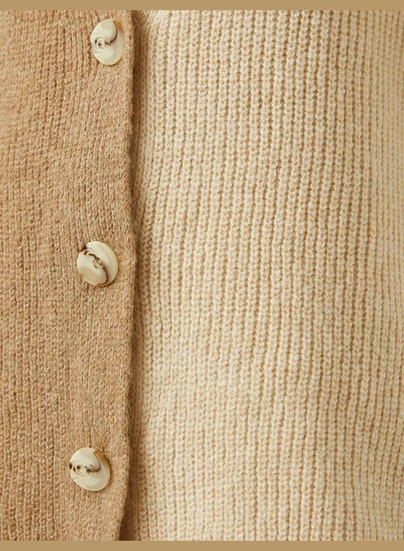 KOTON Color Block Cardigan