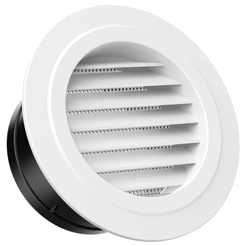Hon&Guan 6'' Soffit Vent Exhaust Vent, 6 Inch Round Air Vent Dryer Vent Soffit with Built-in a Fly Screen for Bathroom Office Home(150mm） - Image 1