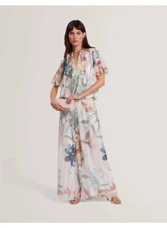 Ted Baker  Floral Print Pleated Wide Leg Trouser for Women | Best Price UAE