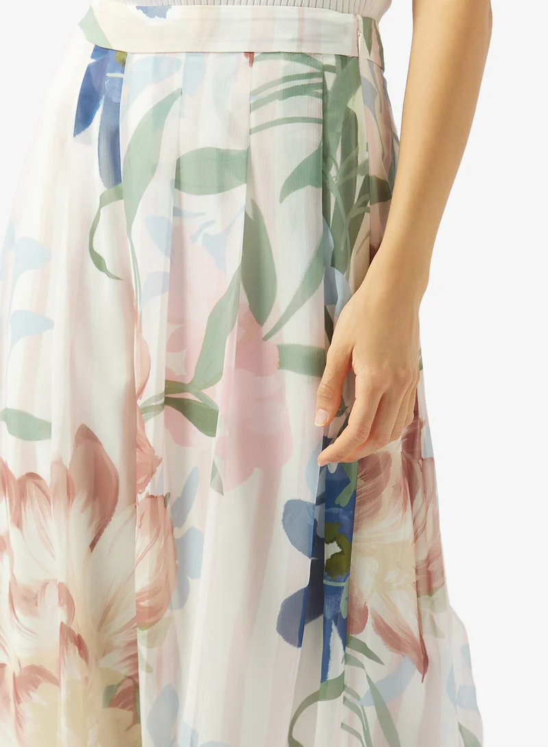 Ted Baker  Floral Print Pleated Wide Leg Trouser for Women | Best Price UAE