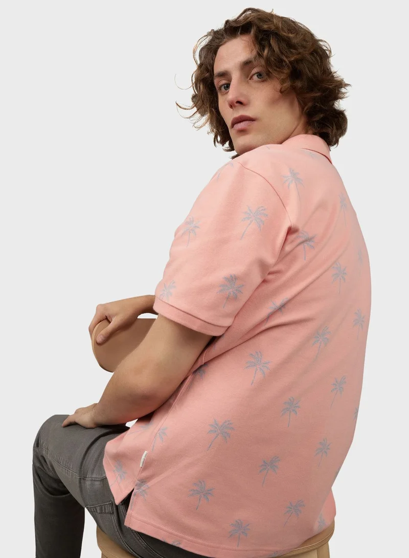 American Eagle Printed Pique Polo Shirt