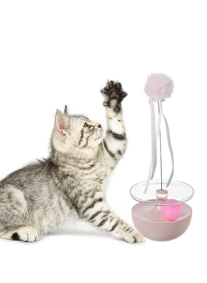 Neostyle Cat Tumbler Toy,Tassel Teaser Stick with Rotating Toy Ball,Sports Exercise Puzzle Kitten Indoor Toys(pink)  - Image 1