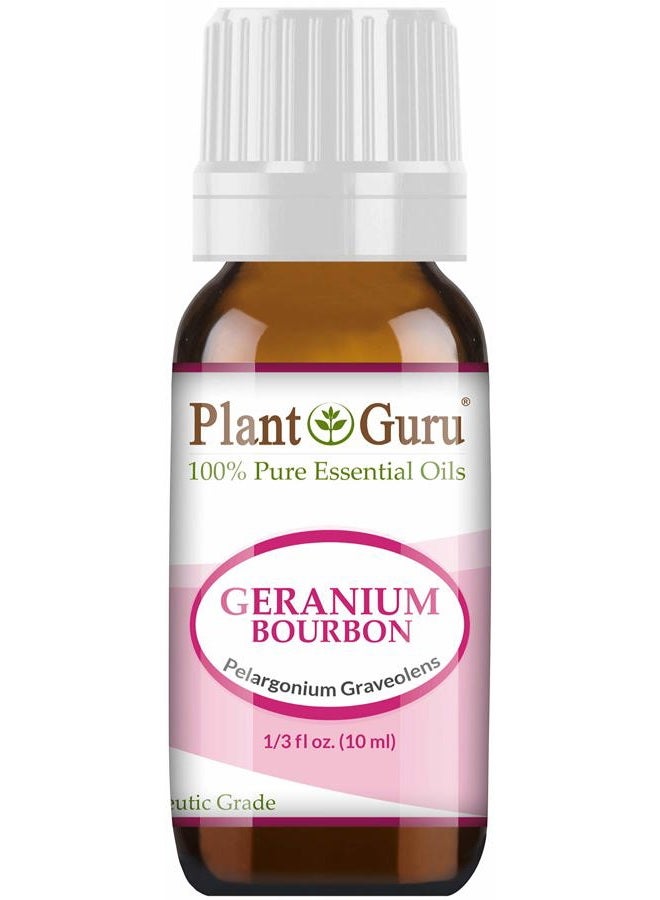 Plant Guru زيت الجيرانيوم بوربون العطري 10 مل 100% نقي غير مخفف من الدرجة العلاجية. - Image 1