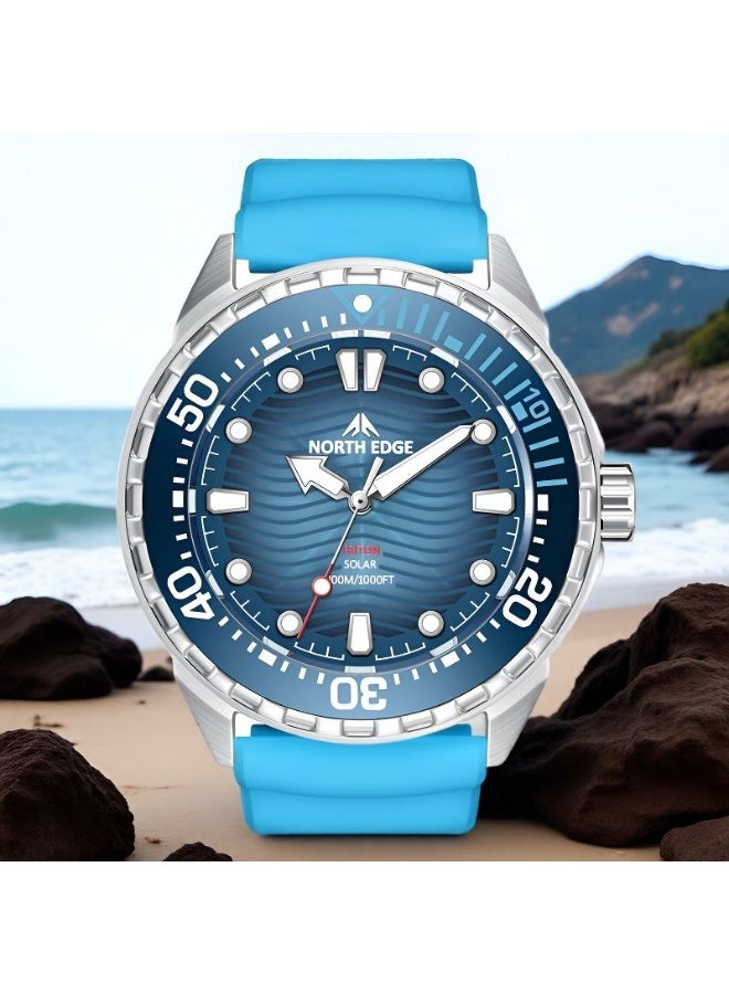 NORTH EDGE Kinetic-powered watch with 316 stainless steel case, water-resistant up to 300 meters, for men with extremely long battery life. - Image 1
