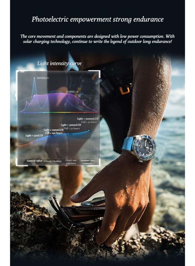 NORTH EDGE Kinetic-powered watch with 316 stainless steel case, water-resistant up to 300 meters, for men with extremely long battery life. - Image 4