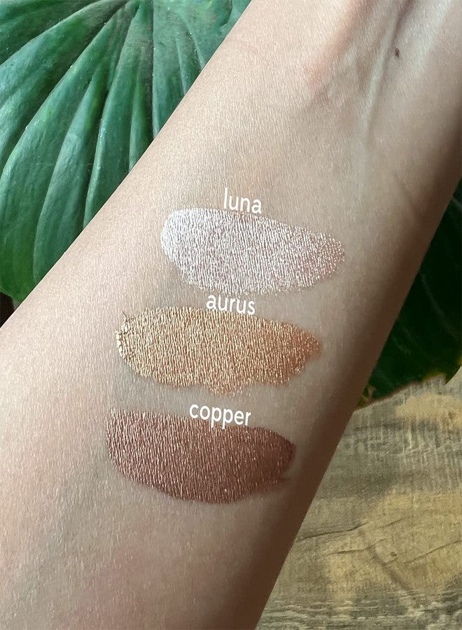Ruby's Organics Eyeshadow Liquid Mini's Set For Women- Metallic Finish, Long Wearing, Smudge Proof, Non Irritating, Vegan, Organic, Moon Metals Pack Contains Luna, Copper and Aurus,3ml Each-Pack of 3 - Image 3