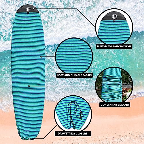 Rokia R Surfboard Sock Cover Quick-Drying Anti-Collision and Durable Surf Sock Cover - Suitable for Protective Bags of Shortboard, Longboard, Fish and HYBRID Board Choose Size & Colors - Image 5