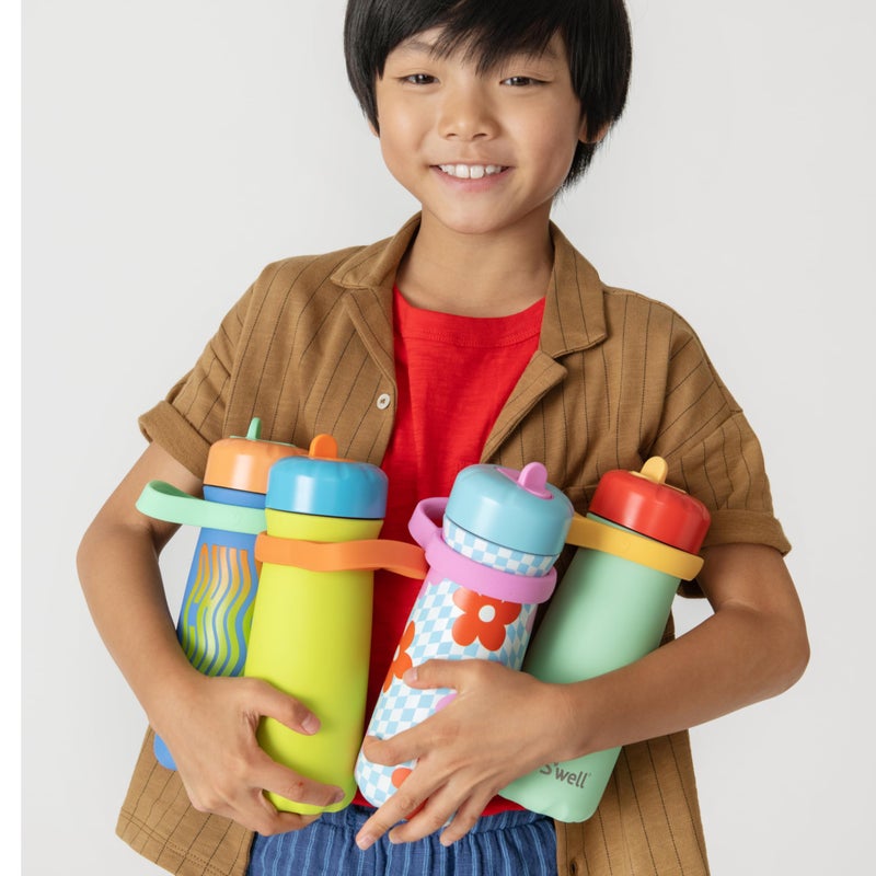 S'well Stainless Steel Kids Traveler with Flip Straw Lid, 16oz, Blue Chill, Triple Layered Vacuum Insulated Containers Keeps Drinks Cold for 24 Hours, BPA Free, Easy Carrying On the Go - Image 5