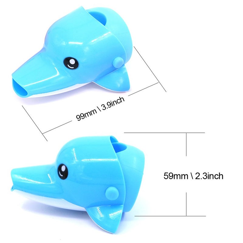 Rustark 3Pcs Cartoon Faucet Extender Sink Handle Extender for Toddler, Baby, Children Safe and Fun Hand-Washing Solution (Set of 3, Yellow Duck, Pink Elephant, Blue Dolphin) - Image 4