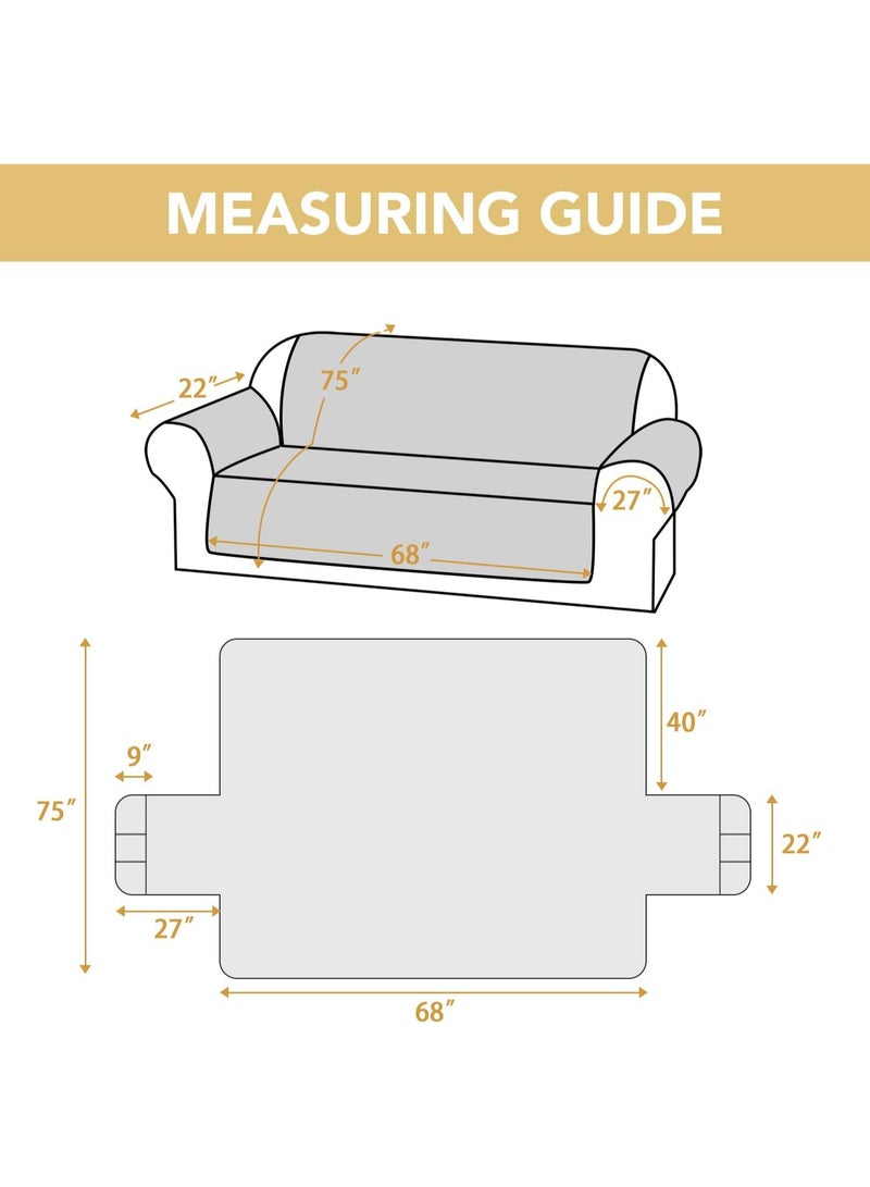 Bukela 100% Waterproof Couch Cover Thick Durable Sofa Slipcover with Storage Pocket Triple Nonslip Furniture Protector for Dogs, Children, Pets, Machine Washable (Sofa, Lily Pad) - Image 2