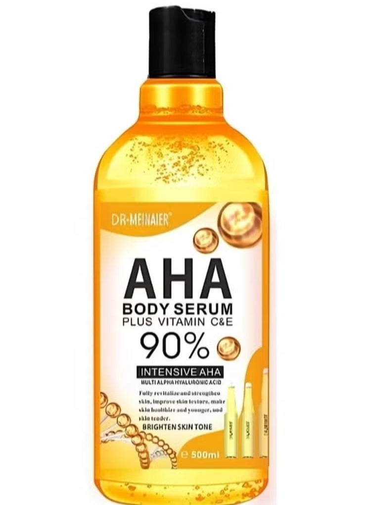 آها لوشن الجسم الأبيض الطبيعي للعناية بالبشرة، أحماض ألفا هيدروكسي + فيتامين ج وهـ، شاهد النتائج خلال 3 أيام، تبييض قوي 500 مل + مصل الجسم من دكتور ميناير آها 500 مل - Image 3