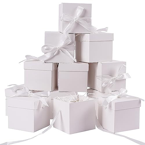 Elephantpackage 12Pack Small Gift Boxes with Lids White Gift Boxes with Ribbon for Birthday Present Packing Party Favor Candle Boxes Treat Boxes Wedding - Image 2
