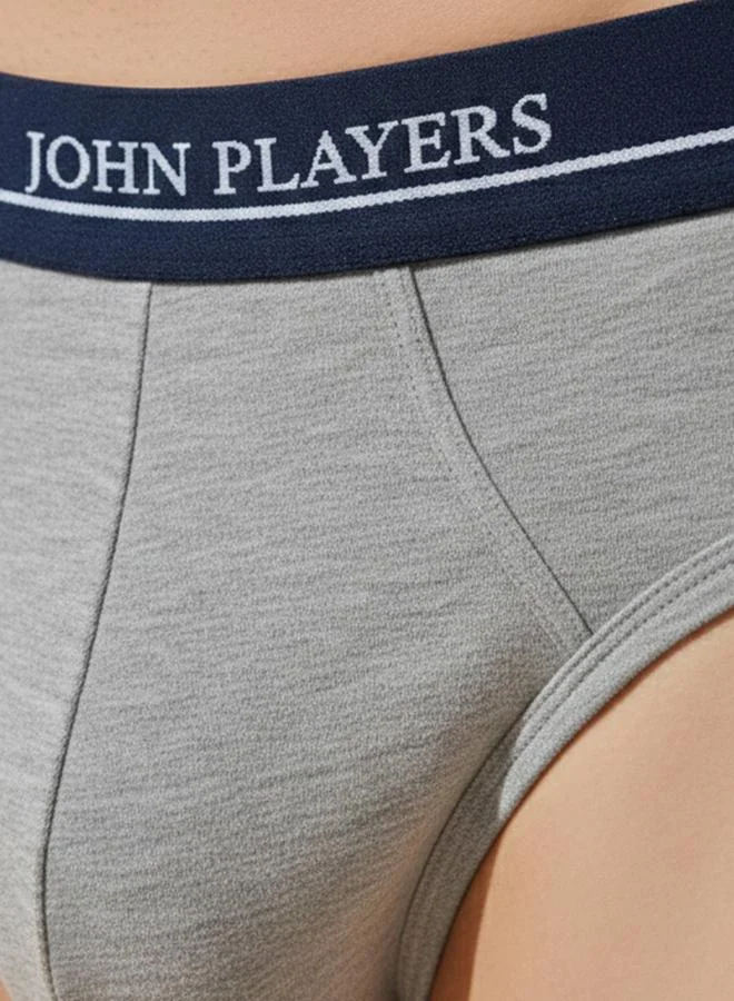 John Players Pack of 2 - Multi-Color Logo Print Brief Underwear