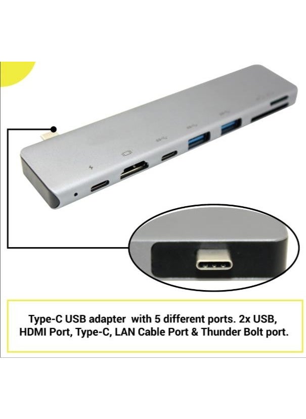 Taled - USB Type-C 7 In 1 Card Reader Converter Adapter 7 Port - Image 1