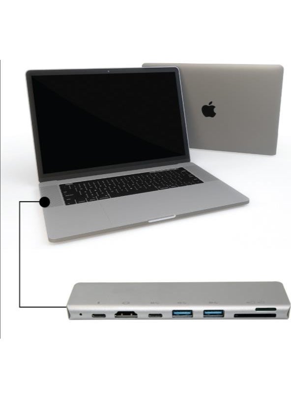 Taled - USB Type-C 7 In 1 Card Reader Converter Adapter 7 Port - Image 1