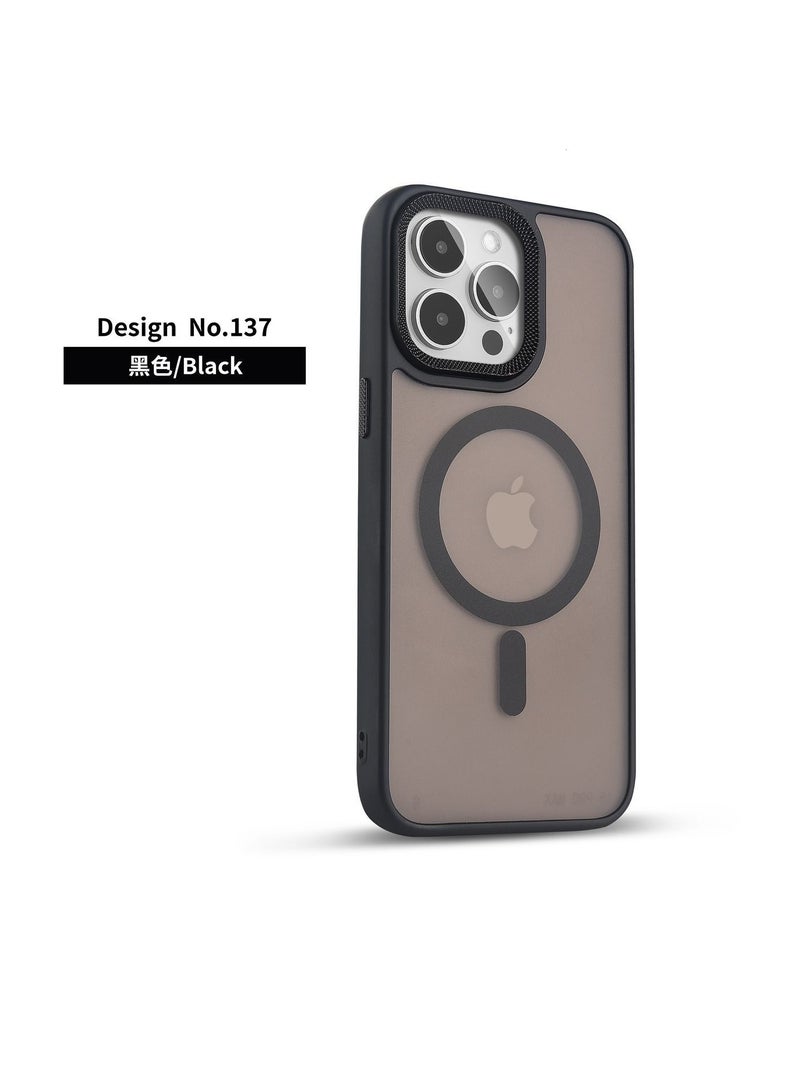 IP15 PRO JSJM Back CASE with Magsafe Charging FOR IPHONE 15 PRO ( Design 137 ) [ Black Color]