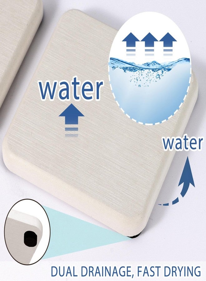 Lyxel 4PCS Water Absorbing Stone Tray, Quick Drying Diatomite Stone Sink Tray, Water Absorbent Stone Coasters for Bathroom Counter, Kitchen Soap Dish Holders Toothbrush Holders in Modern Home - Image 2