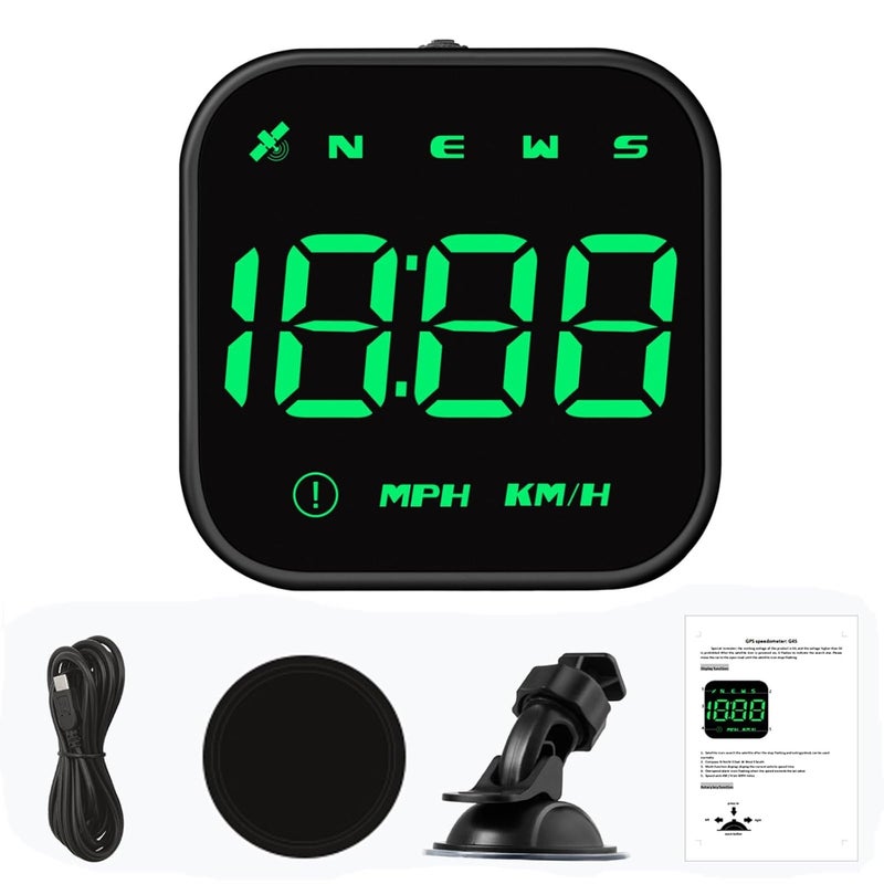 عداد سرعة G4S الجديد HUD GPS رقمي KPH MPH عرض أمامي للسيارات والشاحنات، إنذار تجاوز السرعة، عالمي، كابل USB للتوصيل والتشغيل - Image 1