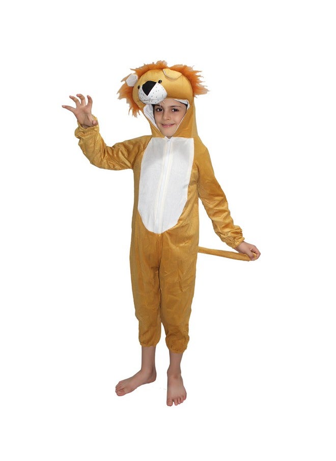 Kaku Fancy Dresses Kaku Fancy Dresses Fleece Lion Wild Animal Costume For Kids - Brown, 5-6 Years|Animal Fancy Dress For Boys & Girls  - Image 1