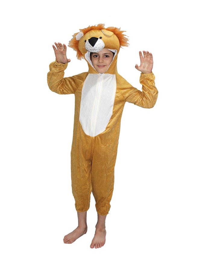 Kaku Fancy Dresses Kaku Fancy Dresses Fleece Lion Wild Animal Costume For Kids - Brown, 5-6 Years|Animal Fancy Dress For Boys & Girls  - Image 5