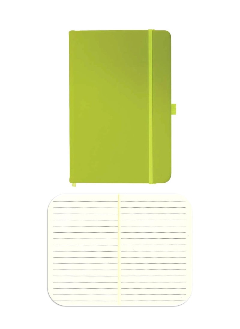Office Maker A6 Size Executive PU Notebook With Elastic Closure And Pen Loop Light Green  - Image 1