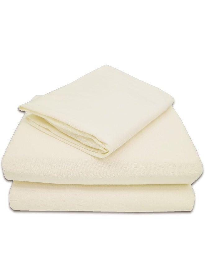 TL Care TL Care 100% Natural Jersey Cotton 3-Piece Toddler Sheet Set, Ecru, Soft Breathable, for Boys and Girls  - Image 1