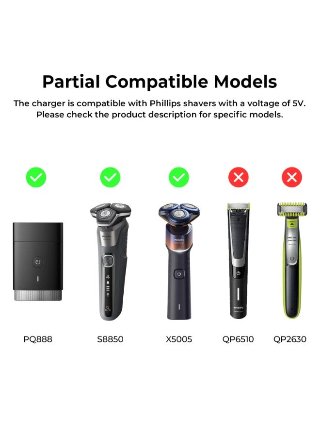 5V Charger Cord Compatible With Philips One Blade QP2824/QP2724/ QP2734/ QP2834/ QP4530/ QP1924/ QP4631/ S7887/ MG5910/ MG7910 Electric Trimmer and Shaver USB A Charging Shaver Cable - Image 3