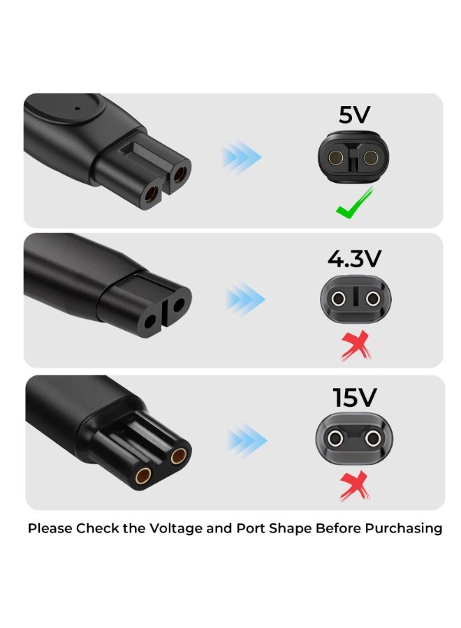 5V Charger Cord Compatible With Philips One Blade QP2824/QP2724/ QP2734/ QP2834/ QP4530/ QP1924/ QP4631/ S7887/ MG5910/ MG7910 Electric Trimmer and Shaver USB A Charging Shaver Cable - Image 2