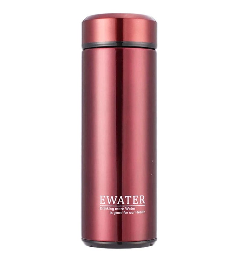 Milepetus Glass Liner Vacuum Flask Stainless Steel Water Bottle Insulated Travel Coffee Mug,11oz,9oz Available (11oz, Red) - Image 1